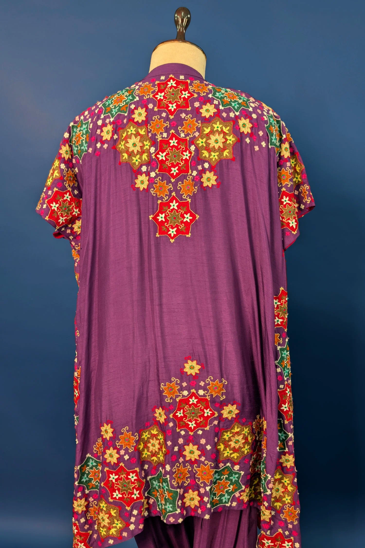 Dark Magenta Silk Embroidered Co-Ord Set - Image 3