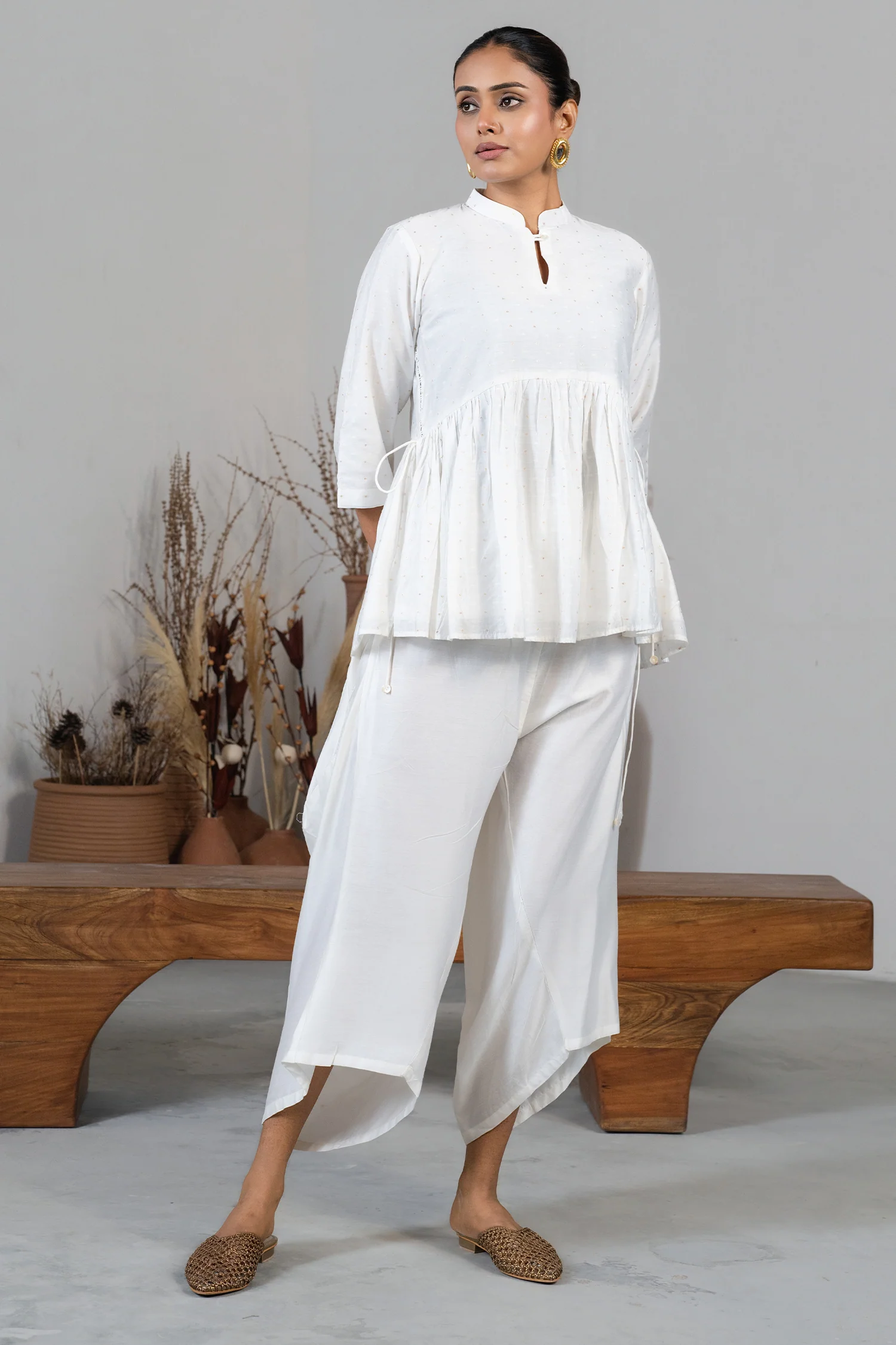 Ivory White Soft Cotton Co-Ord Set - Image 3