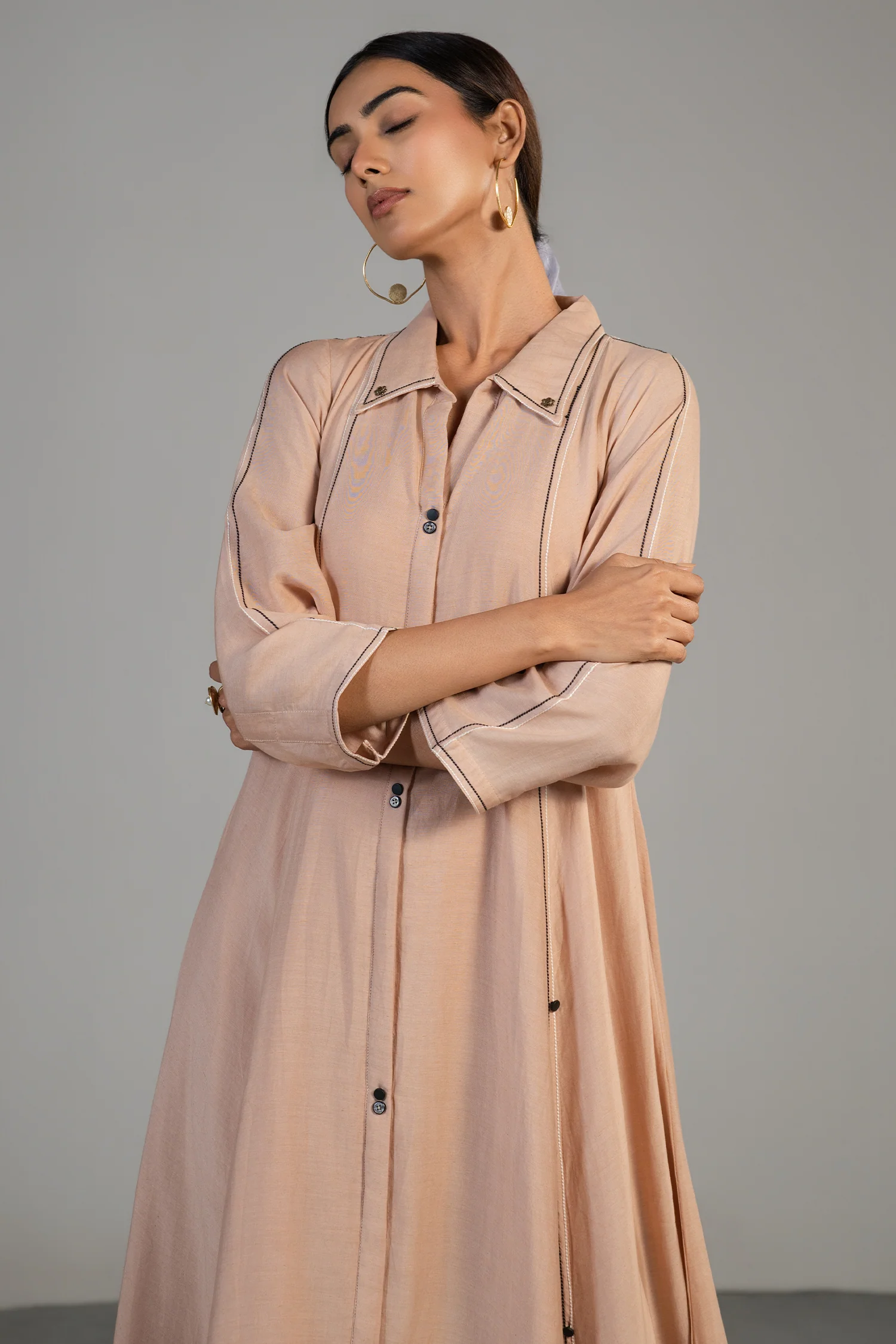 Pink Cotton Silk Dress - Image 3