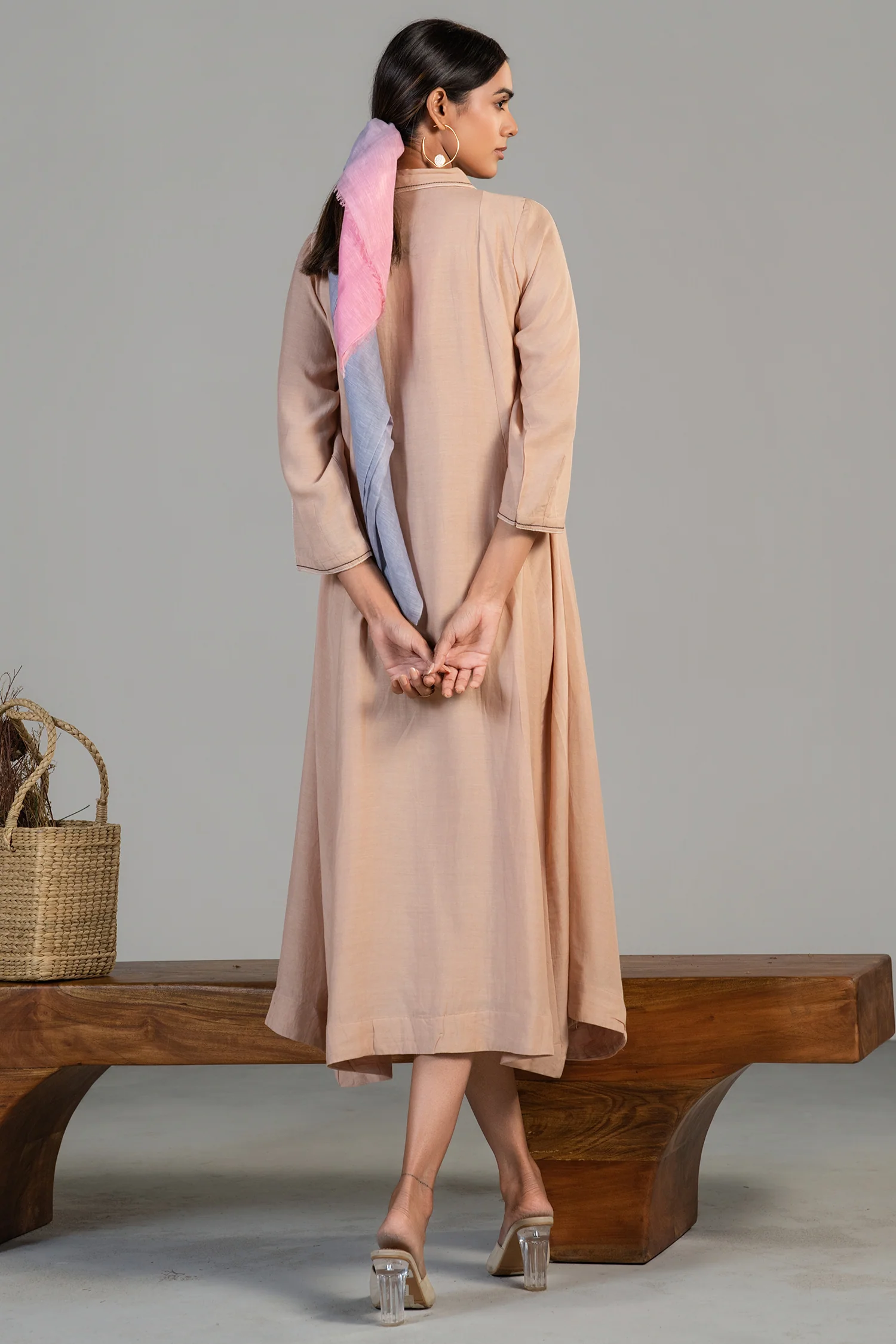 Pink Cotton Silk Dress - Image 4